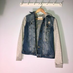 Hooded denim jean jacket